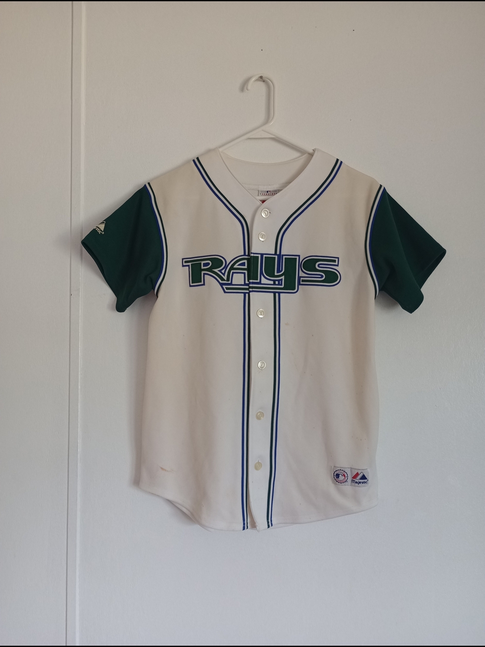 Vintage Majestic Tampa Bay Rays Cantu #3 signed jersey Sz L (Youth)